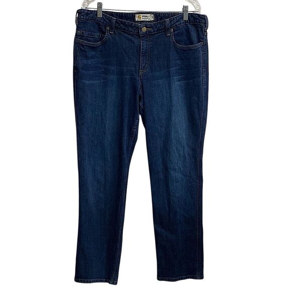 Carhartt Original Fit Straight Leg Jeans Dark Wash Size 16 – Workwear Denim - Picture 1 of 13